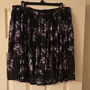 Floral Black and Purple Women's Skirt